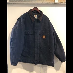 Carhartt insulated preowned work coat 2XL XXL NAVY